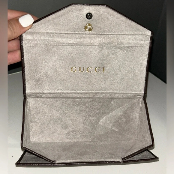 Gucci Guccissima Chocolate Brown Sunglasses Case Cardholder - Picture 5 of 16